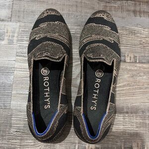 Rothy's shimmer metallic loafers, copper, daffodil pointed flats